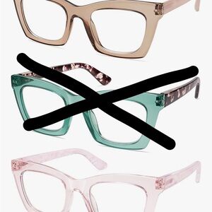 AMOMOMA 2 Pack Trendy Oversized Blue Light Readers